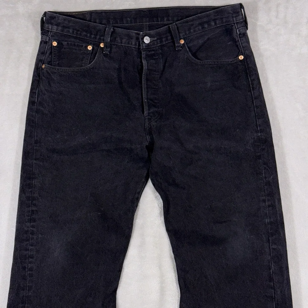 Levis 501XX Original Straight Leg Jeans Mens 38x34 Dark Wash Black Button Fly